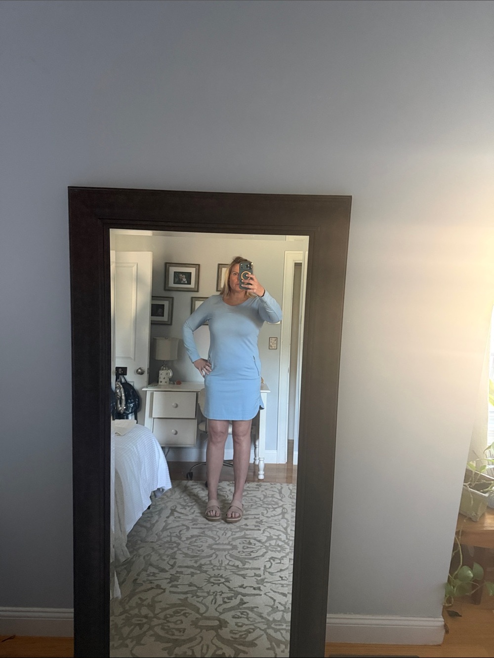 GAP Light Blue Long Sleeve Mini Dress